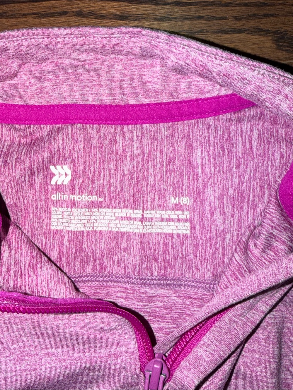 All in Motion Heather Pink Quarter-Zip Pullover - Picture 3 of 3